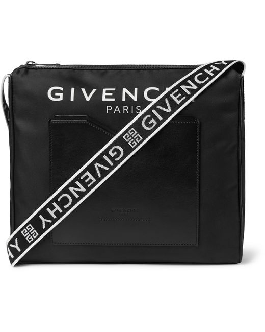 Givenchy Logo-Jacquard Leather-Trimmed Shell Messenger Bag