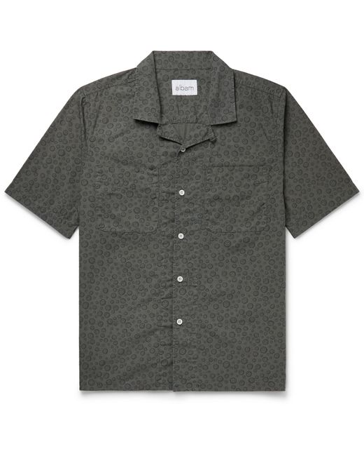 Albam Camp-Collar Printed Cotton-Poplin Shirt
