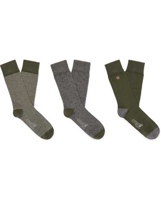 Kingsman Corgi Three-Pack Cotton-Blend Socks