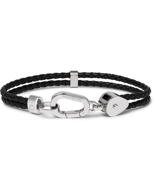Montblanc Wrap Me Braided Leather and Stainless Steel Bracelet