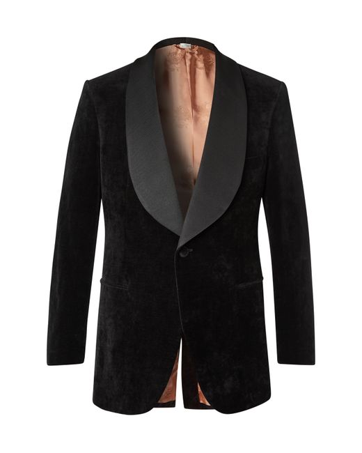 Gucci Faille-Trimmed Cotton and Linen-Blend Velvet Tuxedo Jacket