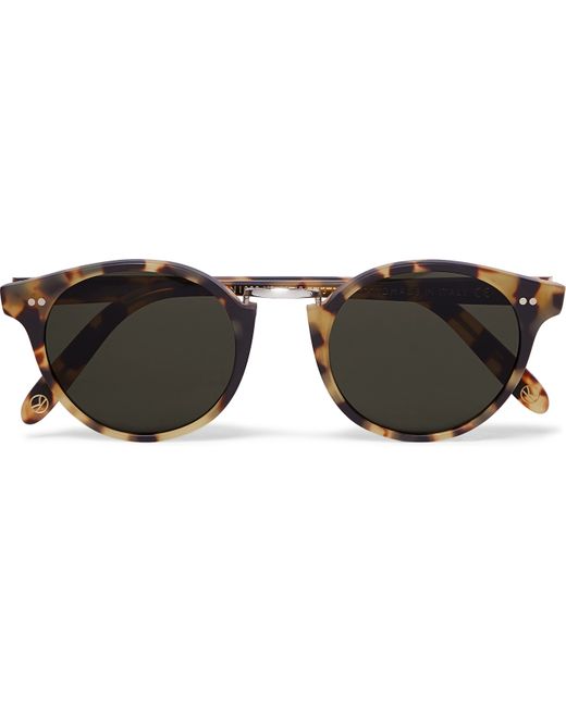 Kingsman Cutler and Gross Round-Frame Acetate Silver-Tone Metal Sunglasses