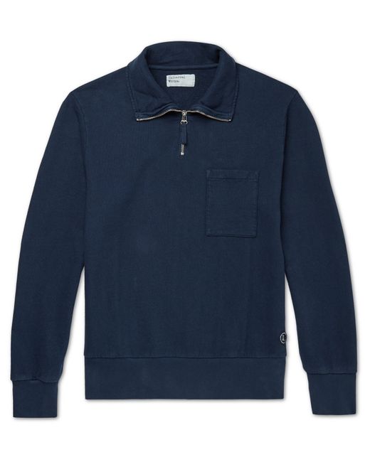 Universal Works Half-Zip Loopback Cotton-Jersey Sweatshirt