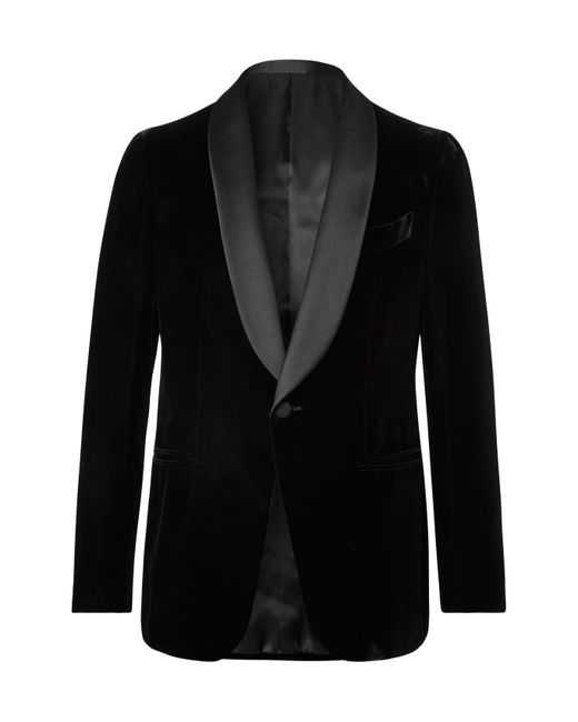 Caruso Satin-Trimmed Velvet Tuxedo Jacket