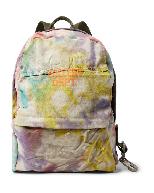 Gallery Dept. Gallery Dept. Distressed Logo-Print Tie-Dyed Canvas Backpack