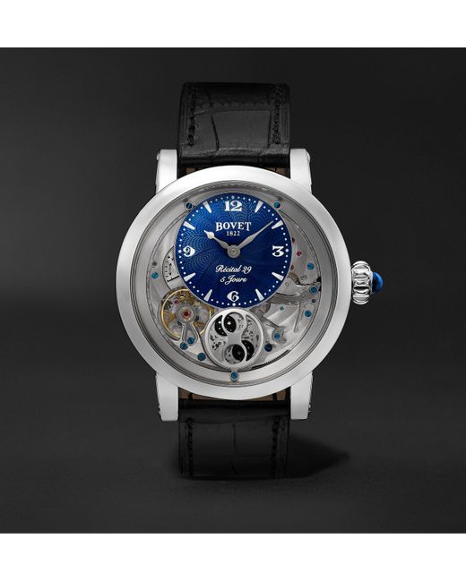 Bovet Récital 29 Moon-Phase 42mm Stainless Steel and Leather Watch Ref. No. R290002