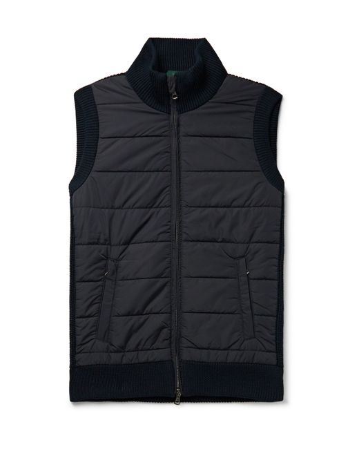 Incotex Panelled Rib-Knit and Quilted Shell Vest