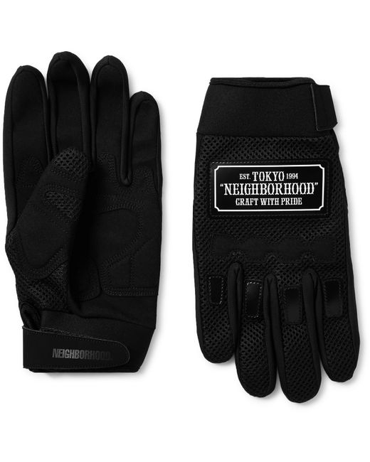 Neighborhood Neoprene-Trimmed Mesh and Faux-Suede Gloves