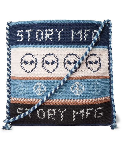 STORY mfg. Story Mfg. Stash Tasselled Crochet-Knit Organic Cotton Messenger Bag