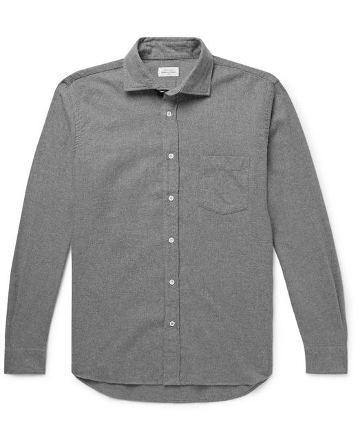 Hartford Paul Cutaway-Collar Cotton-Flannel Shirt