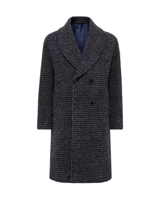 Mp Massimo Piombo Robbie Shawl-Collar Double-Breasted Checked Alpaca-Blend Coat