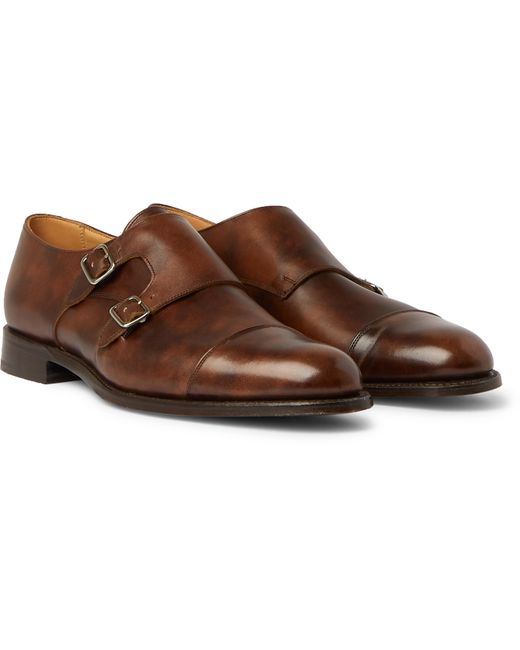 Tricker'S Leavenworth Burnished-Leather Monk-Strap Shoes