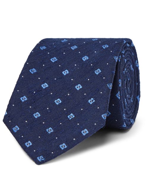 Turnbull & Asser 8cm Slub Silk-Jacquard Tie