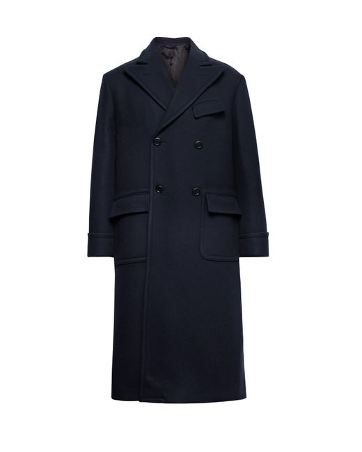 4Sdesigns Double-Breasted Melton Wool-Blend Coat