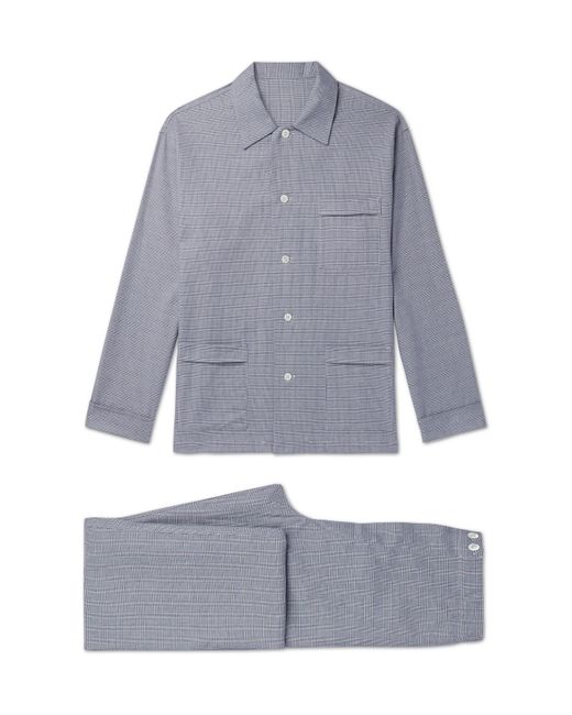 Anderson & Sheppard Prince of Wales Checked Cotton Pyjama Set