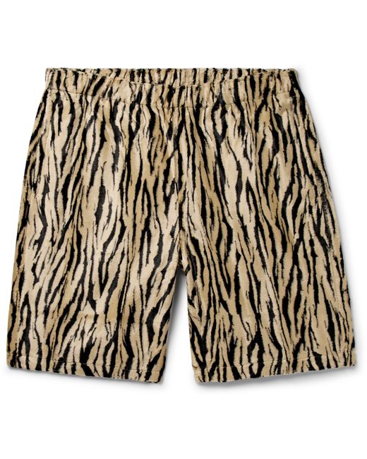 Neighborhood Zebra-Print Faux Fur Shorts