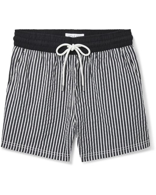 Atalaye Miramar Short-Length Striped Cotton-Blend Swim Shorts
