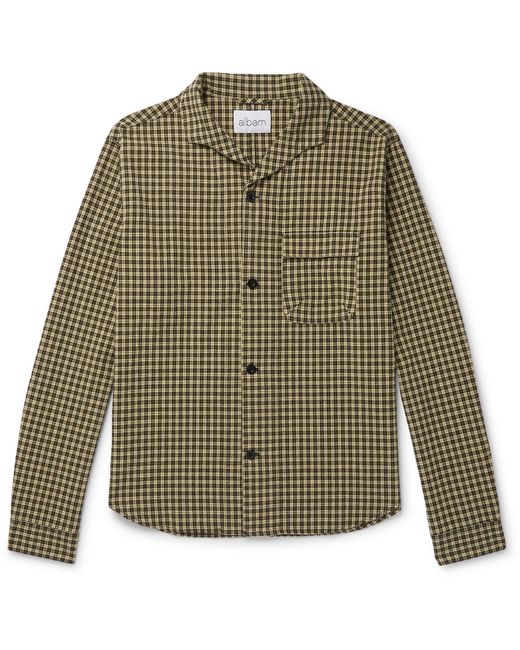 Albam Miles Camp-Collar Checked Cotton-Flannel Shirt