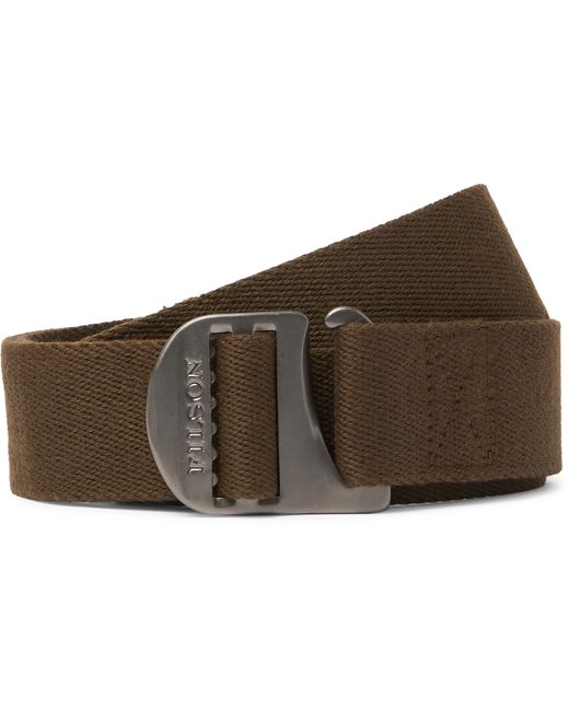 Filson Charcoal Togiak 4cm Leather-Trimmed Webbing Belt