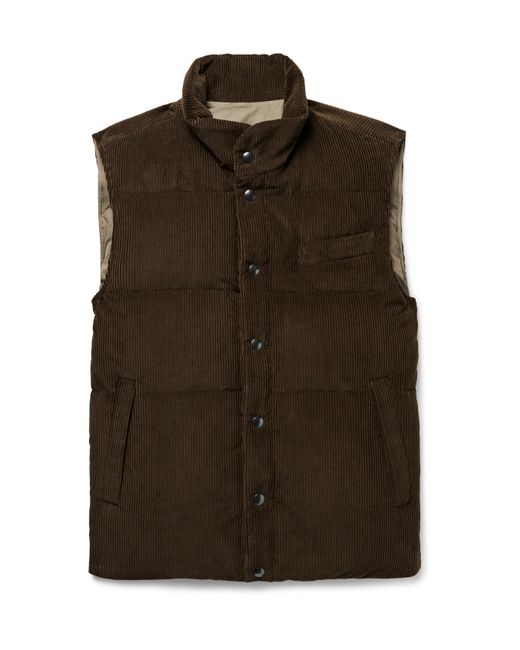 Thom Sweeney Quilted Cotton and Cashmere-Blend Corduroy Down Gilet
