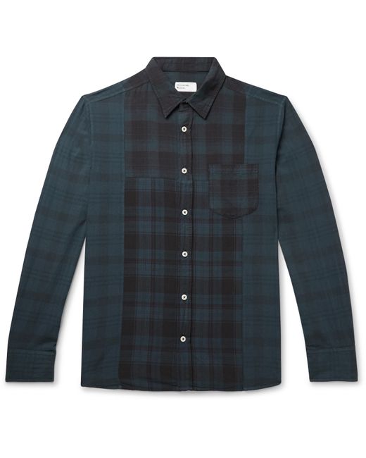 Universal Works Block Panelled Checked Cotton Shirt