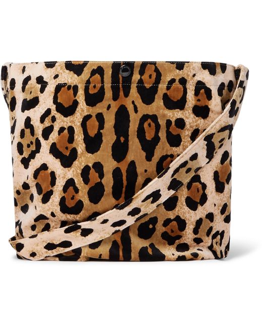 Wacko Maria Leopard-Print Cotton-Velvet Tote Bag