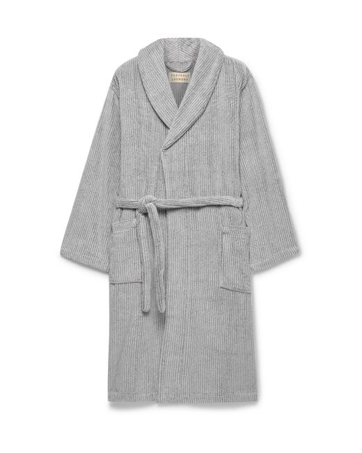 Cleverly Laundry Pinstriped Cotton-Terry Robe