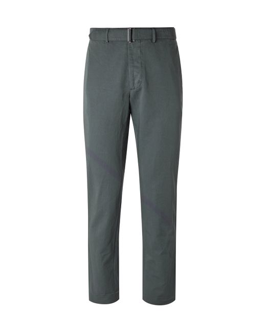 Officine Generale Slim-Fit Belted Cotton and Linen-Blend Suit Trousers