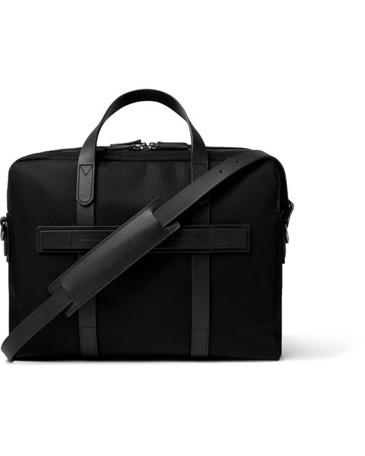 Mismo Endeavour Leather-Trimmed Nylon Briefcase