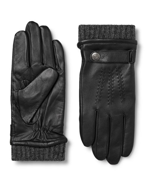 Dents Henley Leather and Wool-Blend Tech Gloves