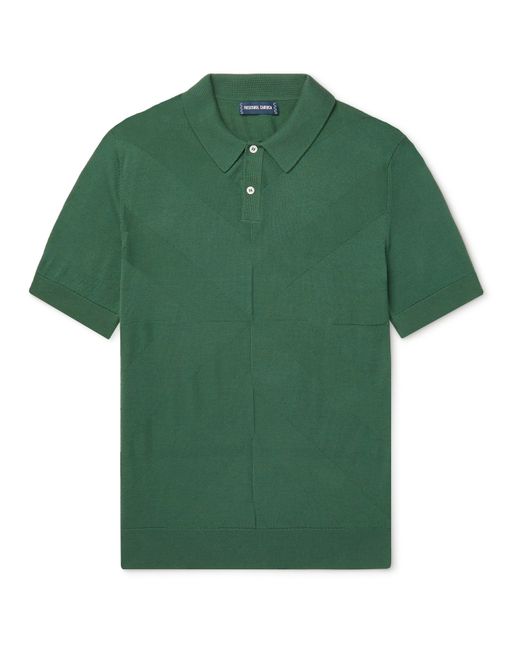 Frescobol Carioca Francisco Cotton and Silk-Blend Jacquard Polo Shirt