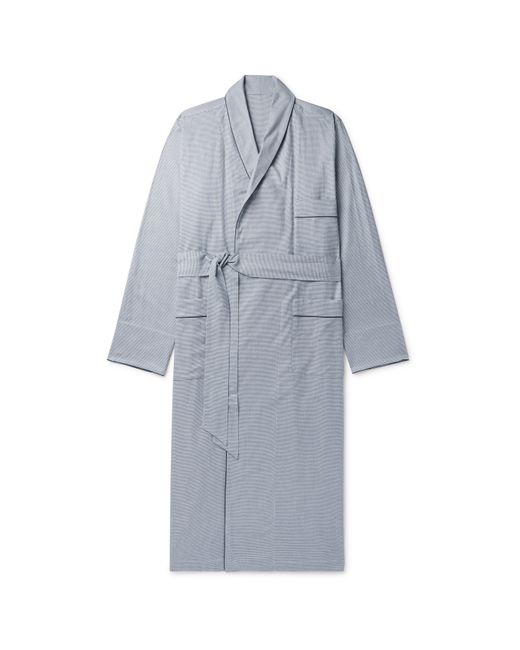 Anderson & Sheppard Piped Puppytooth Cotton Robe