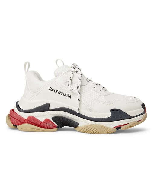 Balenciaga Triple S Mesh and Leather Sneakers