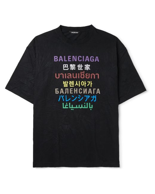 Balenciaga Oversized Printed Jersey T-Shirt