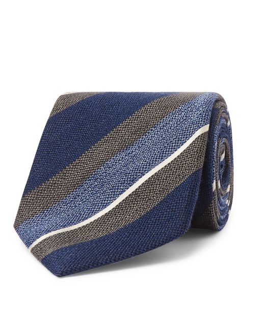 Bigi 8cm Striped Silk and Wool-Blend Tie