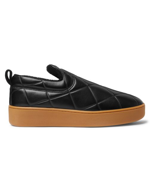Bottega Veneta Debossed Leather Slip-On Sneakers