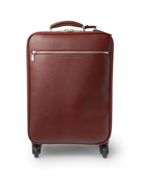 Brunello Cucinelli Leather Carry-On Suitcase