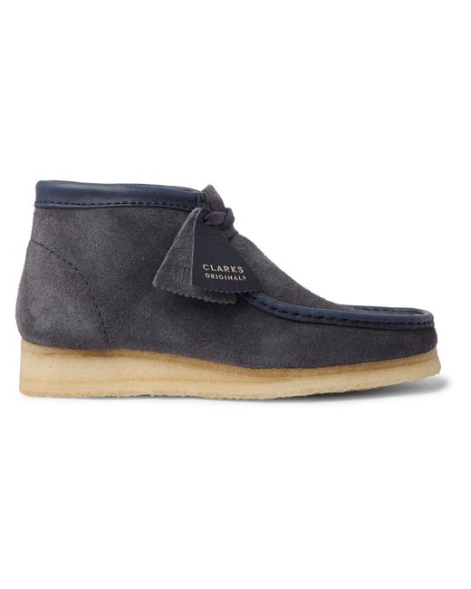Clarks Originals Wallabee Leather-Trimmed Brushed-Suede Desert Boots