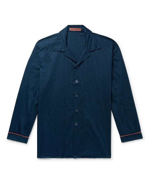 Cleverly Laundry Piped Garment-Dyed Washed-Cotton Pyjama Shirt