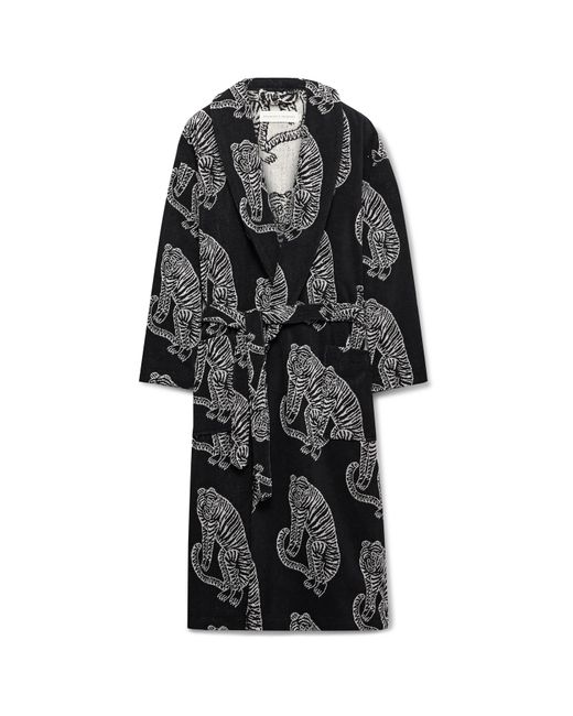 Desmond & Dempsey Belted Printed Cotton-Terry Robe