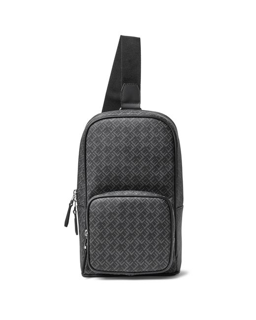 Dunhill Leather-Trimmed Logo-Print Coated Sling Backpack