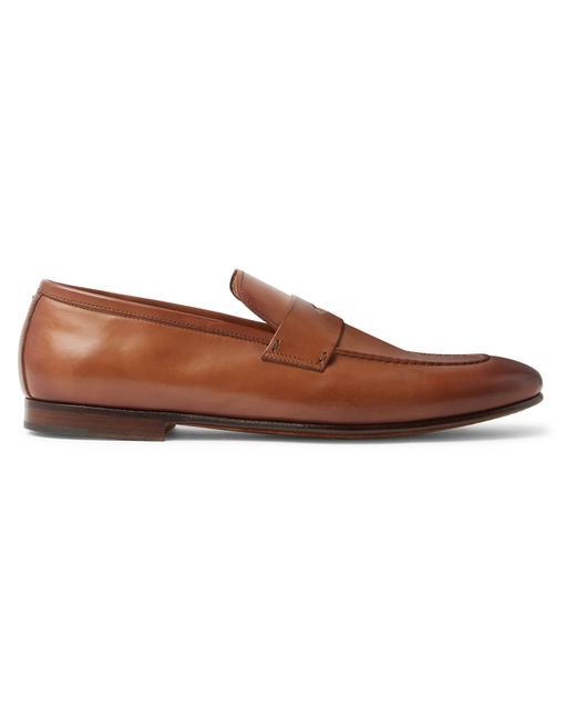 Dunhill Chiltern Burnished-Leather Penny Loafers