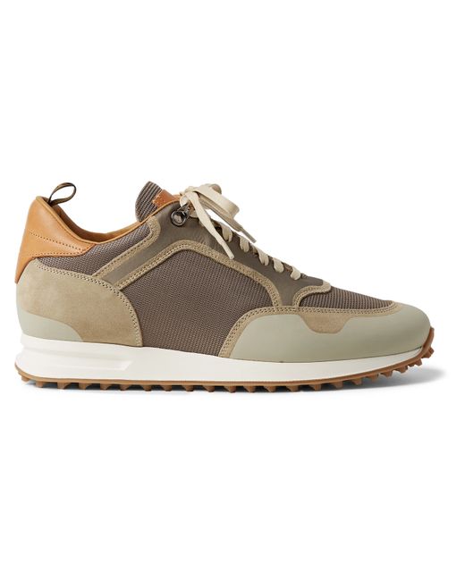 Dunhill Radial Runner Leather and Suede-Trimmed Mesh Sneakers