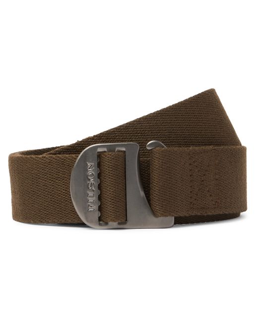 Filson Charcoal Togiak 4cm Leather-Trimmed Webbing Belt