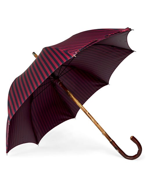 Francesco Maglia Striped Chestnut Wood-Handle Umbrella