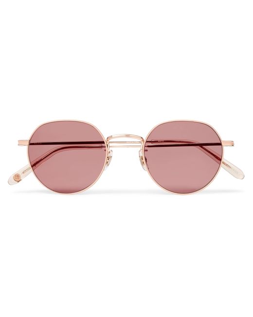 Garrett Leight California Optical Robson Round-Frame Rose Gold-Tone Stainless Steel Sunglasses