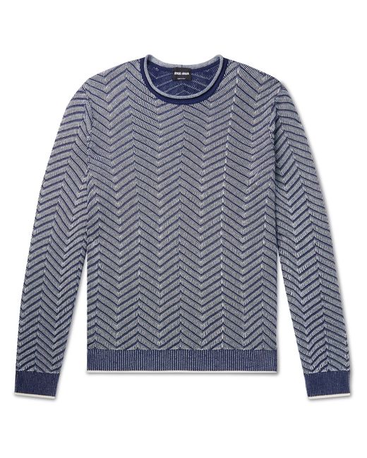 Giorgio Armani Slim-Fit Cashmere-Blend Jacquard Sweater
