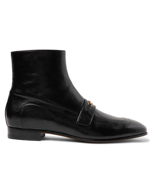 Gucci Dracma Horsebit Leather Boots