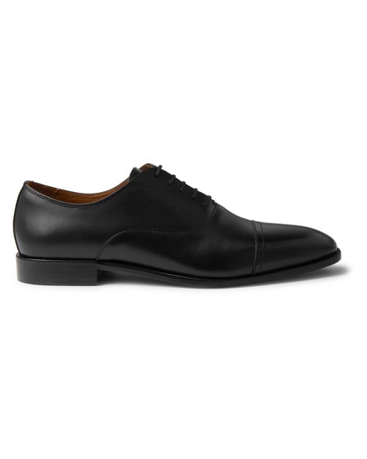 Hugo Boss Lisbon Cap-Toe Burnished-Leather Oxford Shoes