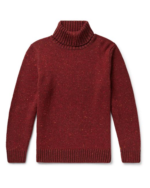 Inis Meáin Donegal Mélange Merino Wool and Cashmere-Blend Rollneck Sweater